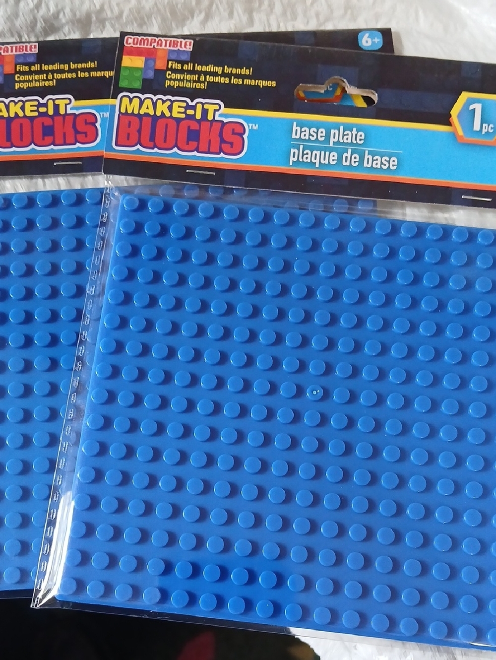 Make-It Blocks Base Plate - Bright Blue 5x5. Fits All Leading Brands